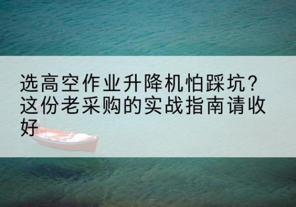 舒城高空作业升降机厂家推荐-选高空作业升降机怕踩坑？这份老采购的实战指南请收好
