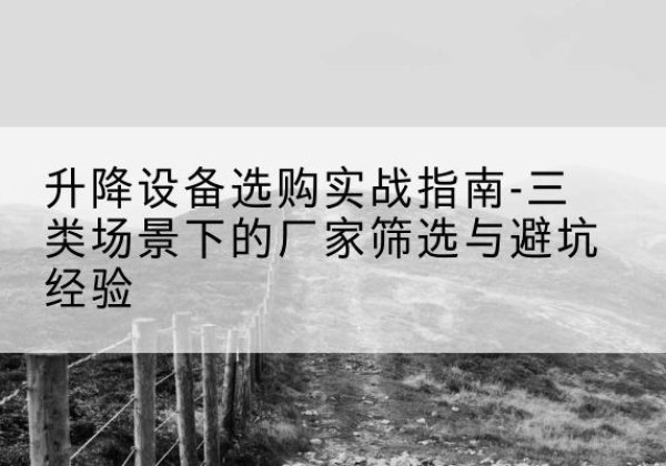 舒城移动式升降机厂家推荐-升降设备选购实战指南-三类场景下的厂家筛选与避坑经验