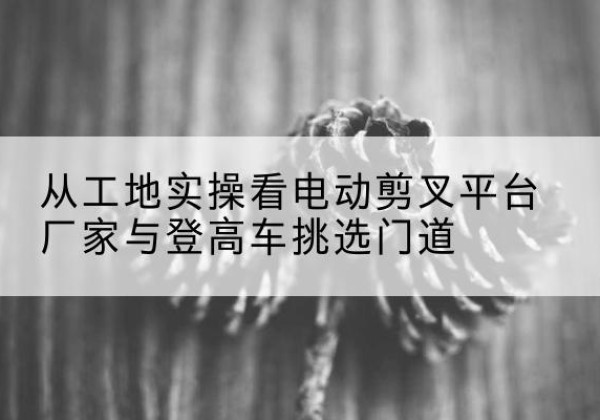 舒城电动剪叉升降平台厂家-从工地实操看电动剪叉平台厂家与登高车挑选门道